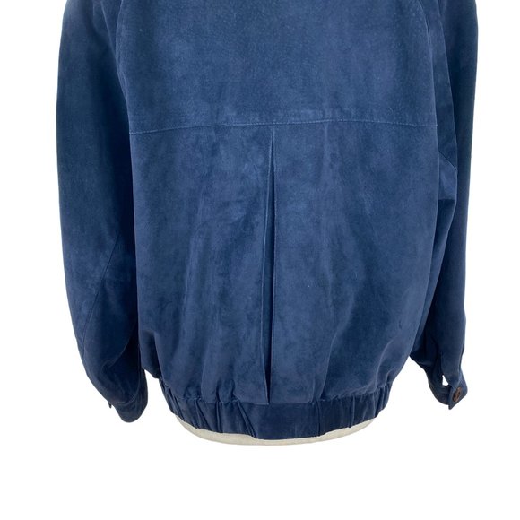 Vintage Abercrombie & Fitch Suede Aviator Military Jacket Blue 70s USA Made-L - Picture 9 of 14